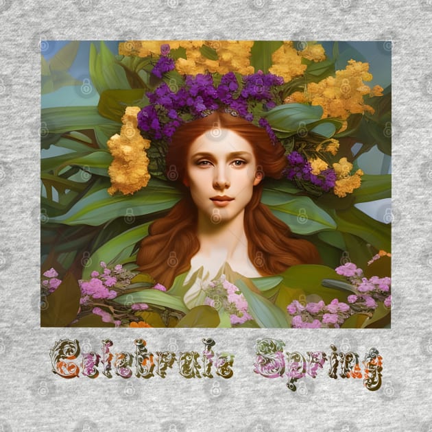 Celebrate Spring Beautiful Woman Surrounded By Spring Flowers by Chance Two Designs
